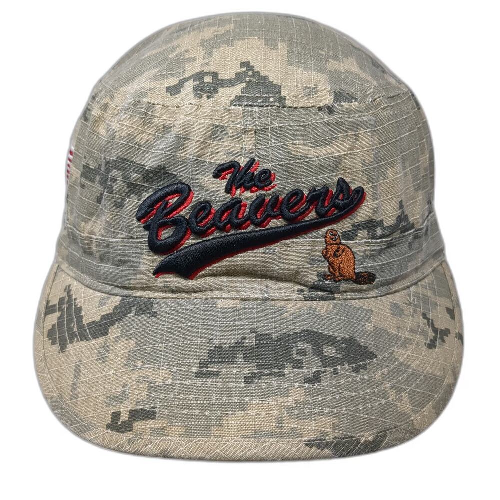 Cali Fame Army Cap Beige Green One Size The Beavers 2011 We Build America Hat